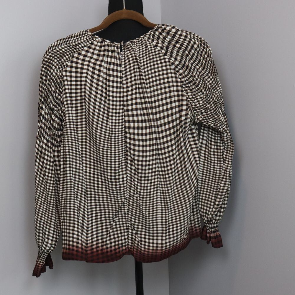 Zara ECRU ombre checked shirt size M